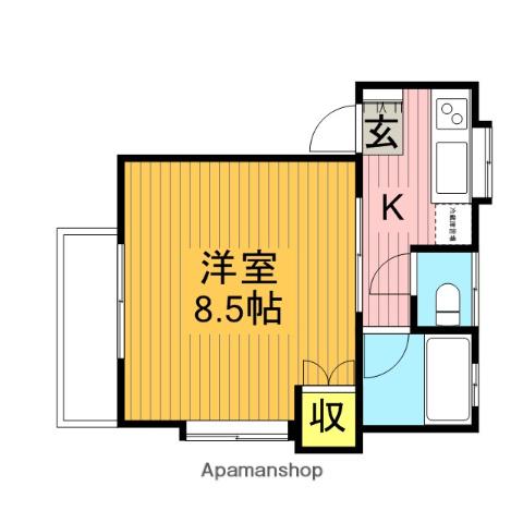 パークサイドハイツ(1K/1階)の間取り写真