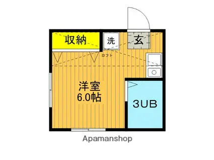 エバークレスト川口元郷(ワンルーム/2階)の間取り写真