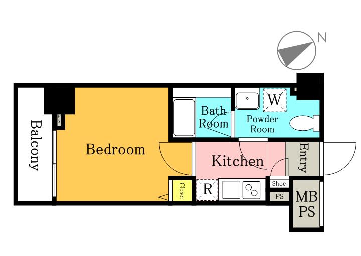メインステージ川口ウエスト(1K/2階)の間取り写真