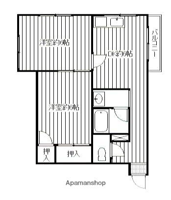 パークハイツ西川口青木町(2DK/1階)の間取り写真
