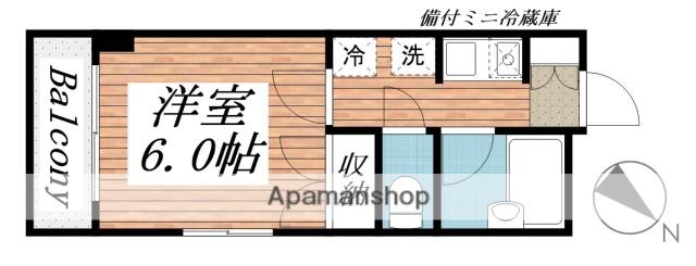 ハシモトマンション(1K/3階)の間取り写真