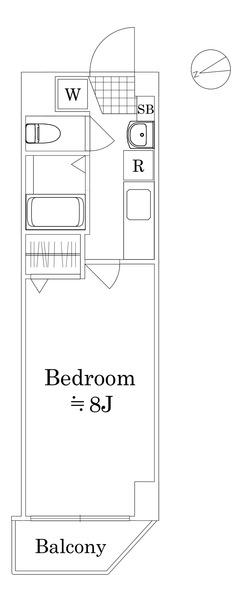 ヴェルステージ西川口Ⅱ(1K/1階)の間取り写真