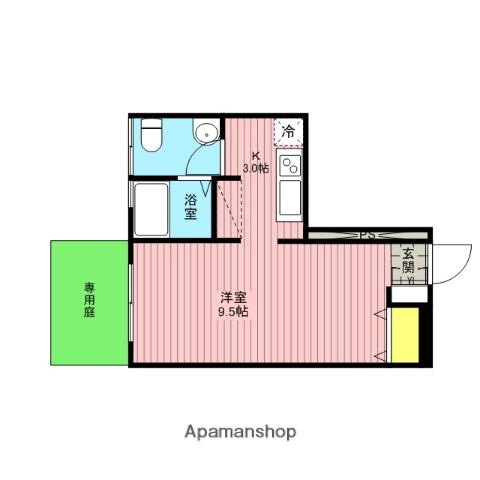 コーポレイトハウス(1K/1階)の間取り写真