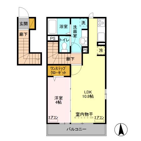 ソレーユ川口(1LDK/2階)の間取り写真