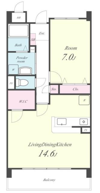 レ・ゼール(1LDK/2階)の間取り写真