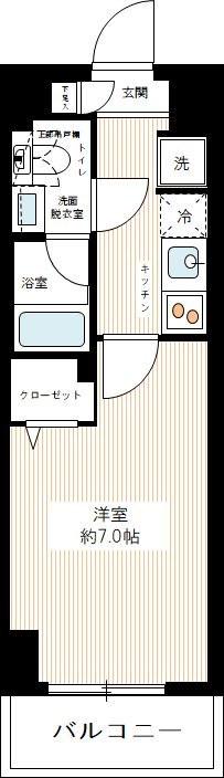 REXZY西川口AZⅢ(1K/5階)の間取り写真