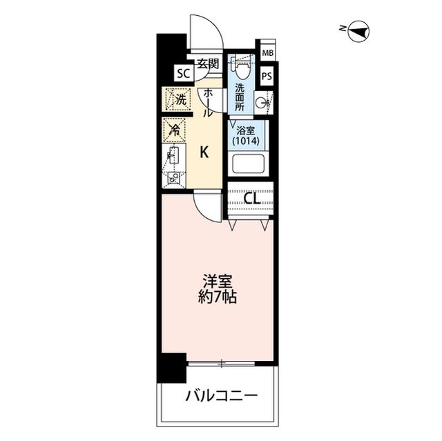 プレール・ドゥーク西川口Ⅱ(1K/4階)の間取り写真