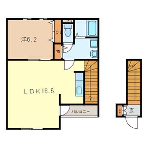 アスピリア SEASONS(1LDK/2階)の間取り写真