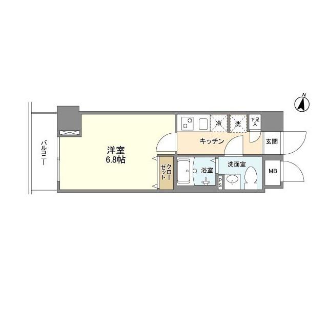 アルファコート西川口22(1K/4階)の間取り写真