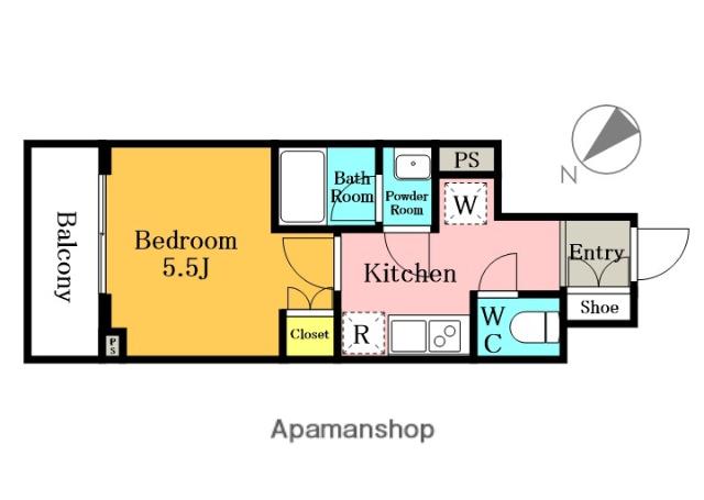オープンブルーム川口並木(1K/9階)の間取り写真