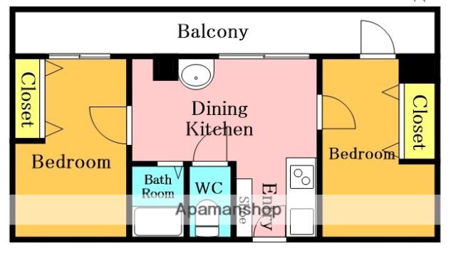 藤井ビル(2DK/3階)の間取り写真