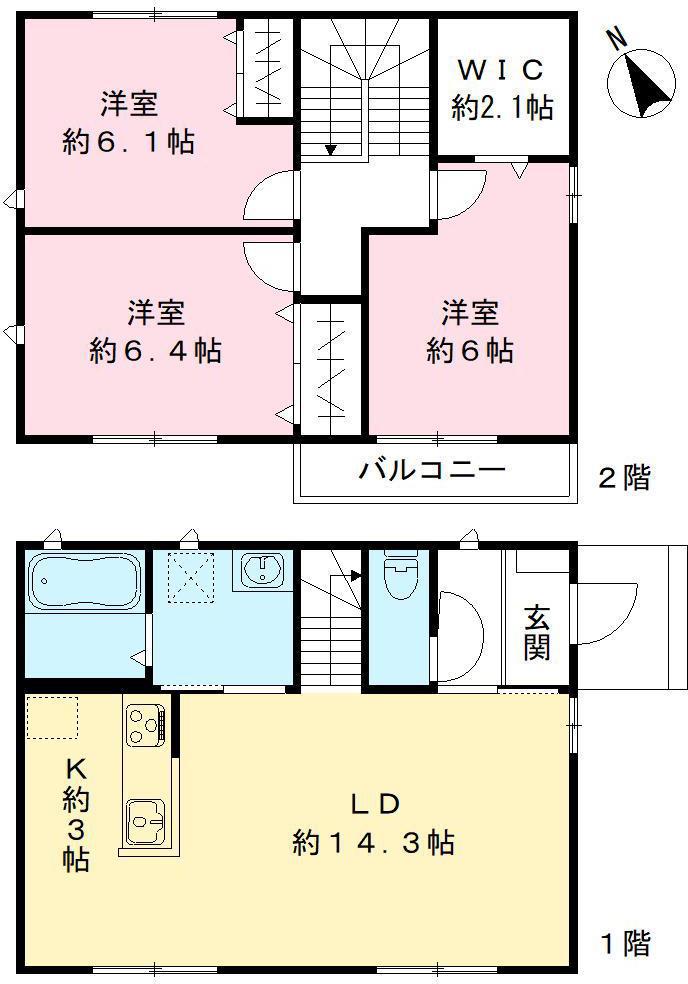 京浜東北・根岸線 西川口駅 徒歩18分 2階建 築4年(3LDK)の間取り写真