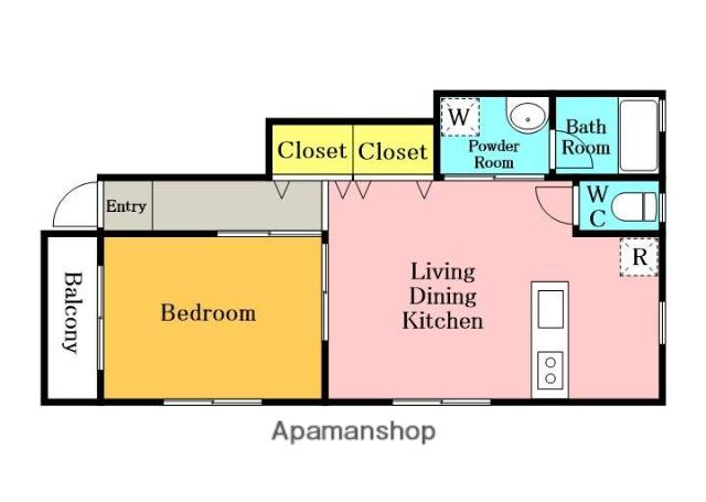 ブレーメンハイム(1LDK/1階)の間取り写真