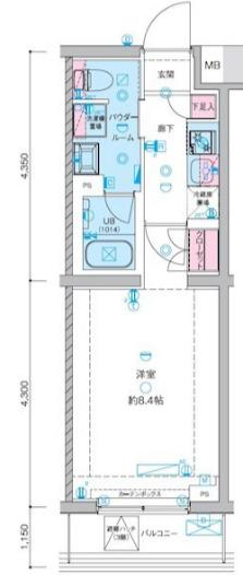 GENOVIA西川口(1K/1階)の間取り写真
