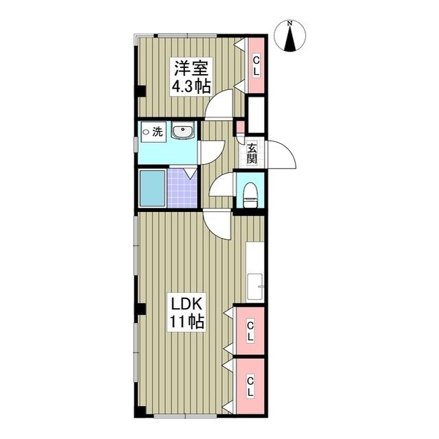 Uハウス(1LDK/1階)の間取り写真