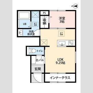 リーブルファイン川口上青木西(1LDK/1階)の間取り写真