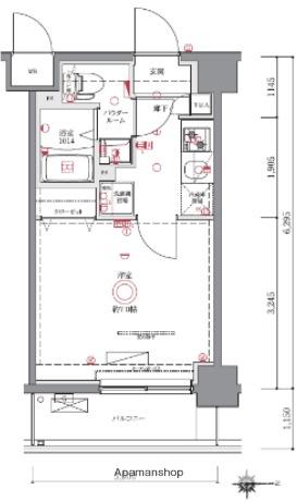 GENOVIA西川口Ⅱ(1K/2階)の間取り写真
