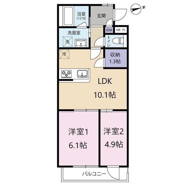 SALON GRACE(2LDK/3階)の間取り写真