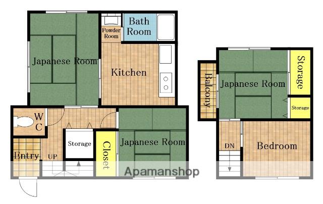 日暮里舎人ライナー 見沼代親水公園駅 徒歩32分 2階建 築49年(4DK)の間取り写真