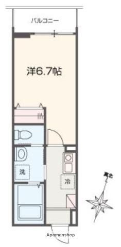 MELLAS西浦和Ⅴ(1K/1階)の間取り写真