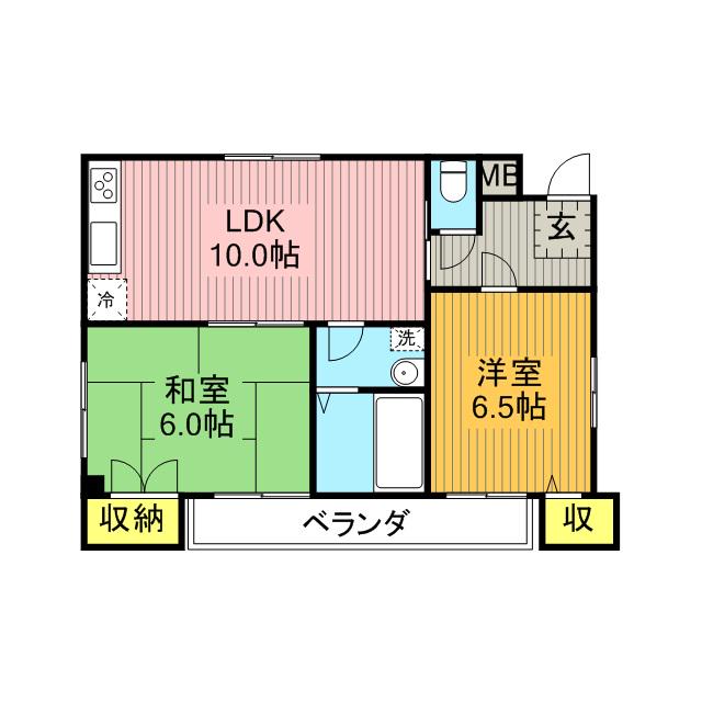 ブルーコート(2LDK/5階)の間取り写真
