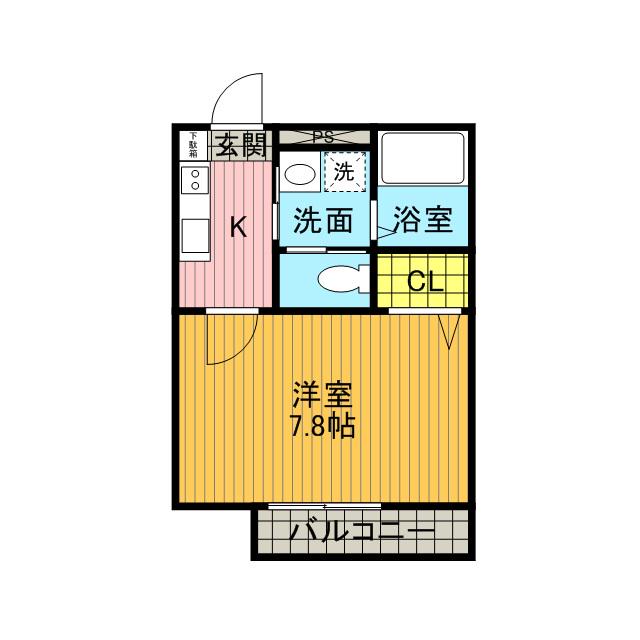 レ・フレール(1K/1階)の間取り写真