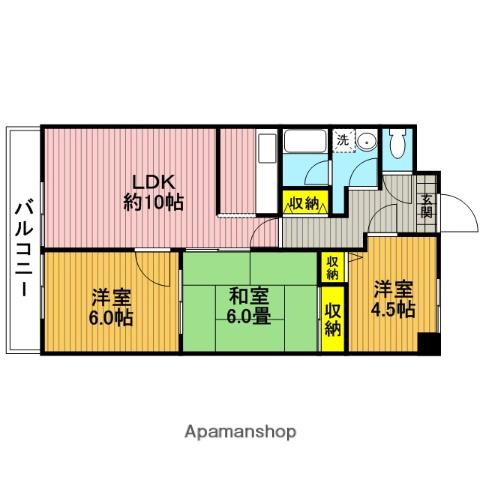 MRAグランドール(3LDK/3階)の間取り写真