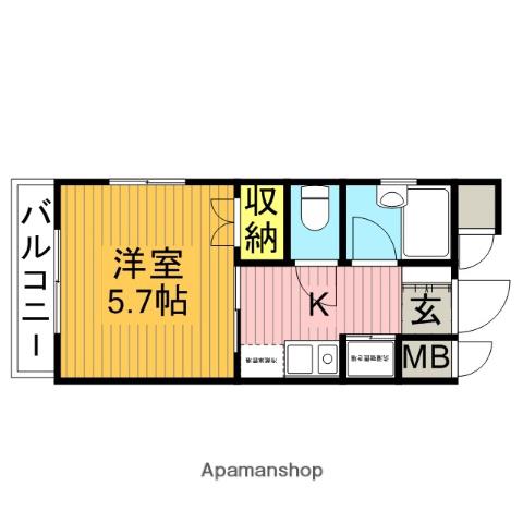 エルハイム並木(1K/2階)の間取り写真