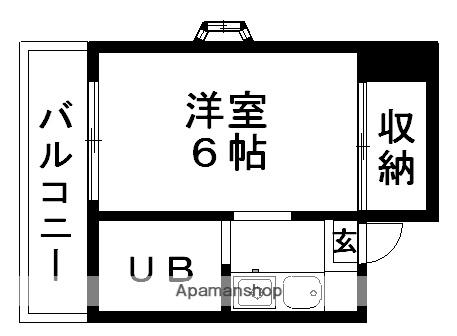 エリスアカオ(1K/6階)の間取り写真
