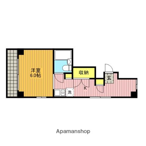 オーシャンドリーム(ワンルーム/1階)の間取り写真