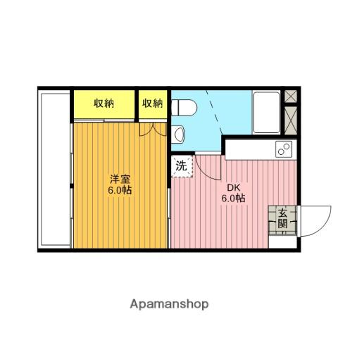 白石グリーンコーポ(1DK/2階)の間取り写真