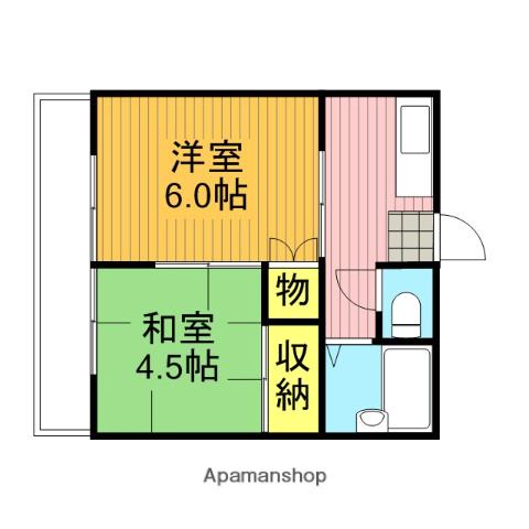 岩瀬ハイツ(2K/2階)の間取り写真