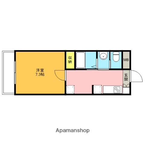 パークイーストⅠ(1K/1階)の間取り写真