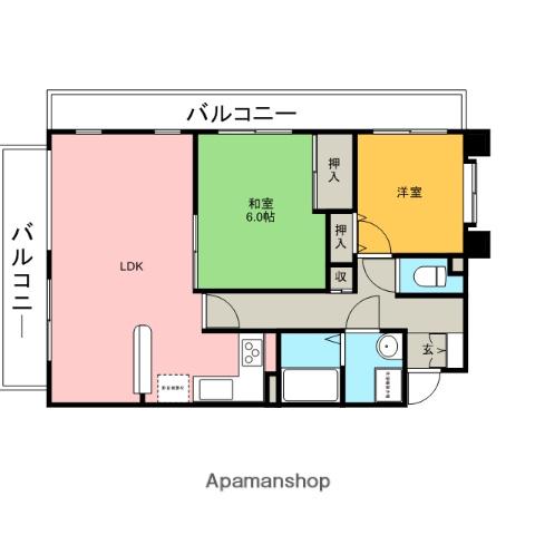 ザ・ルネサンスヒルズⅠ(2LDK/2階)の間取り写真