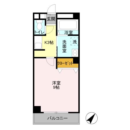 ロイヤルハイツFUJI(1K/3階)の間取り写真