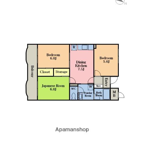 サクセスJ(3DK/2階)の間取り写真