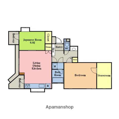 ザ・ルネサンスヒルズ2(2LDK/1階)の間取り写真