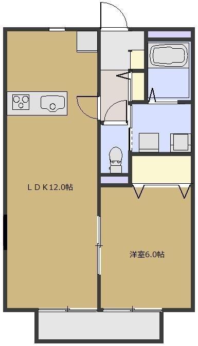 アゼリア(1LDK/2階)の間取り写真