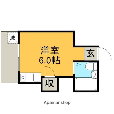 エンジェル東川口(ワンルーム/1階)の間取り写真