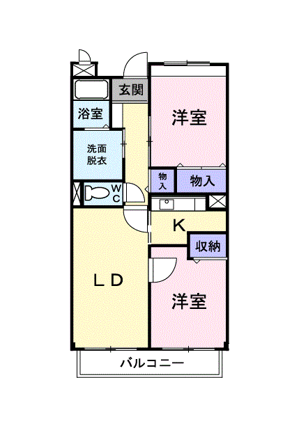 メイプルガーデン(2LDK/1階)の間取り写真