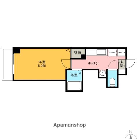 アルファコート東川口(1K/4階)の間取り写真