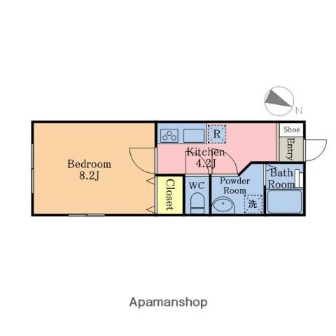 カーサ川口(1K/1階)の間取り写真