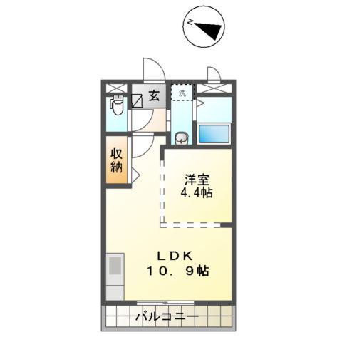 ピュアガーデン美穂(1LDK/3階)の間取り写真
