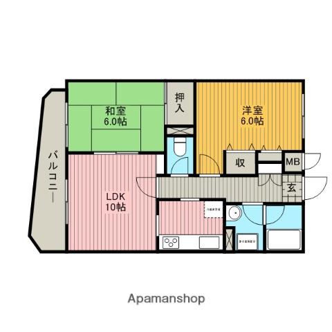 ト—ユーハイツ東川口(2LDK/2階)の間取り写真