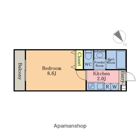 キャメル浦和美園Ⅳ(1K/1階)の間取り写真