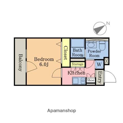 BAUMROOMけやき(1K/2階)の間取り写真