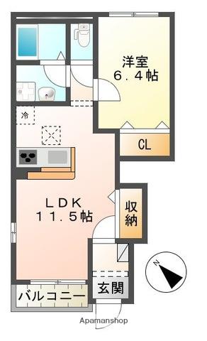 マーガレットガーデン6(1LDK/1階)の間取り写真