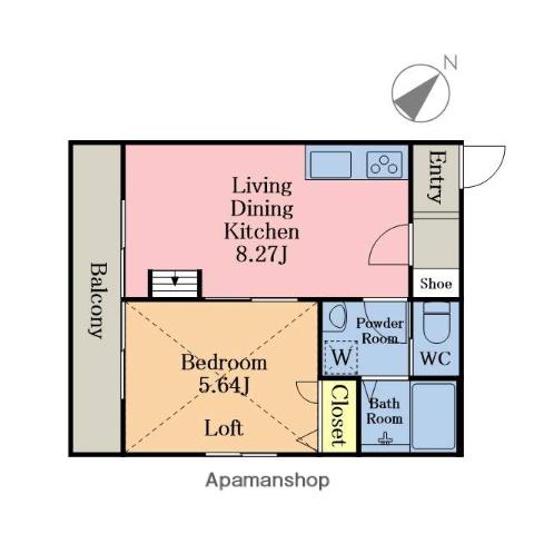 グランディール浦和美園Ⅴ(1LDK/1階)の間取り写真