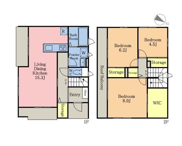 武蔵野線 東川口駅 徒歩17分 2階建 築11年(3LDK)の間取り写真