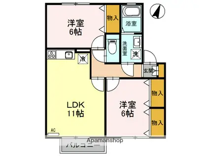 SKT壱番館(2LDK/1階)の間取り写真